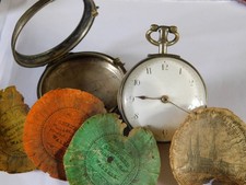 c1808 ANTIQUE SOLID SILVER PAIR CASE FUSEE POCKET WATCH by THOMAS REA No 12119