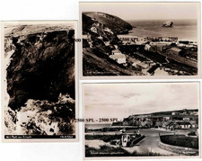 Portreath Postcard Cornwall 3 Pen Pol Real Photo Village & Beach Views c.1950's