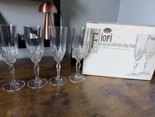 Coloroll Fiori 24% lead crystal champagne flutes set Of 4