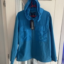 100% Genuine MA.strum Hooded Runner  MAS1625 Blue Jacket, Rrp £350 Size -med