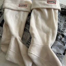 Hunter Cream Wellie Socks Size