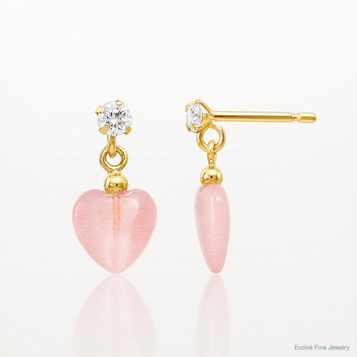 14k yellow gold - cz, and