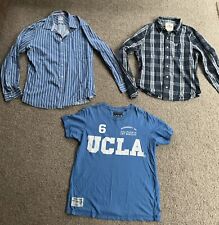 2 Blue Checked Striped