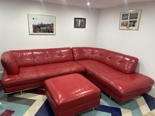 Red Leather Sofa