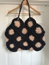 New Women’s Marks & Spencer’s Straw Bag Beach Floral Large Handbag