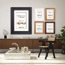 Swept Black Photo Frame White