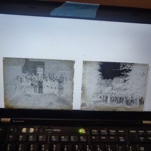 Antique glass plate - ,