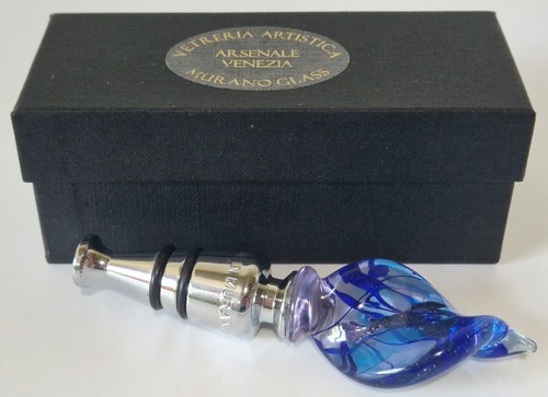 Murano art glass wine bottle - murano,