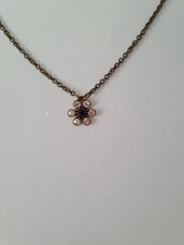 Michal Negrin Red Pale Pink Crystal Flower Statement Necklace