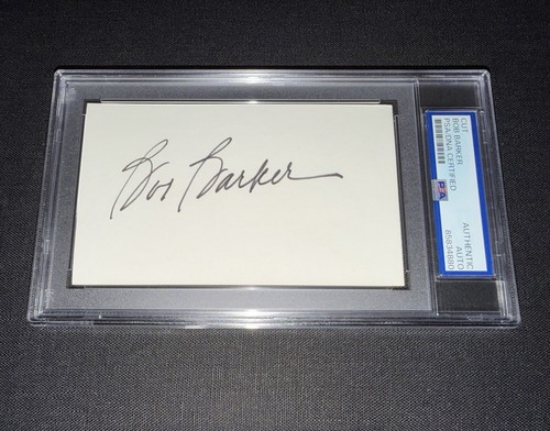 Bob barker signed 3x5 - barker,