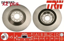 X2 PCS FRONT BRAKE DISC SET LEFT & RIGHT DF4268S TRW I
