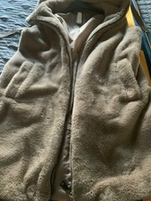 Zara hooded faux fur gilet in ivory colour,size xxl, unworn