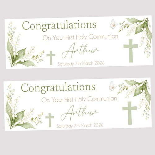 First holy communion banner - holy,