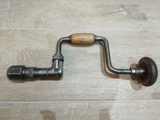 STANLEY No. 144-8" SWEEP VINTAGE BIT BRACE HAND DRILL.