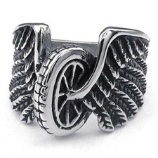 Men's Winged Wheel Ring