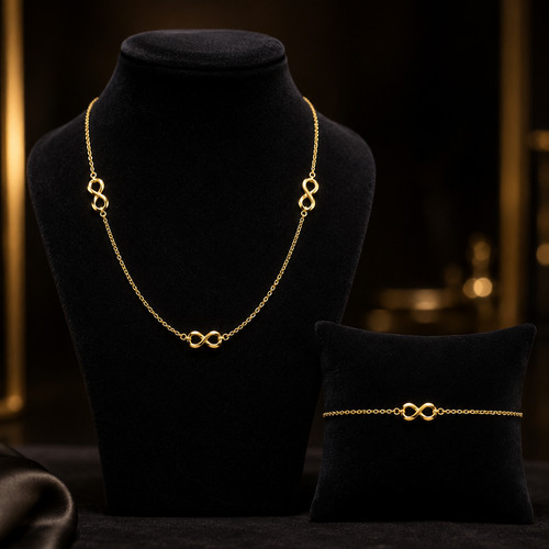 Infinity necklace and bracelet - infinity,