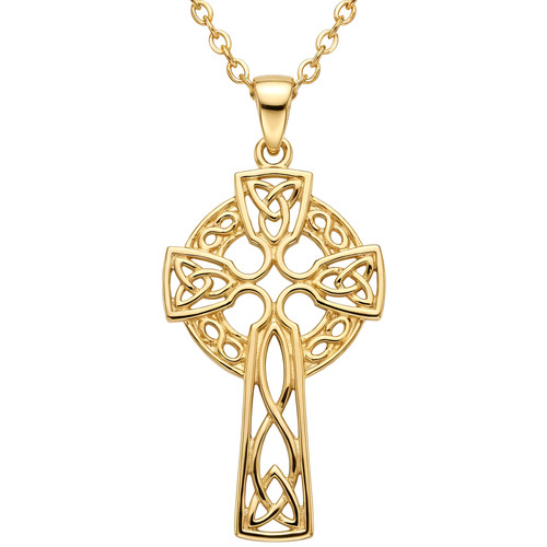 9ct gold celtic cross pendant - celtic,