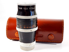 ✅ Paillard Bolex H16 Kern Yvar f2.8 75mm C-Mount Telephoto Lens With Caps & Case