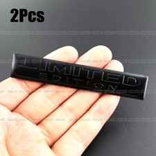 2Pcs Black 3D Metal Limited Edition Car Body Badge Sticker Trunk Emblem Decals