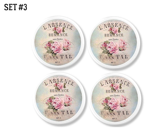 French rose cabinet knobs - rose,