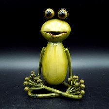 Fountasia Yoga Frog Garden Friends Outdoor Indoor Home Decor Metal H6" 325g