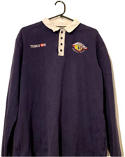 Vintage Wakefield trinity Wildcats macron blue Cotton Rugby Shirt
