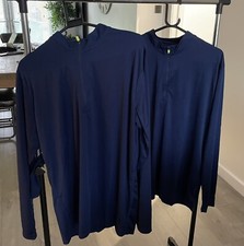 Mens Bundle  2 Navy 1/4 Zip Tops  , running, Fitness, gym Sport - MEDIUM