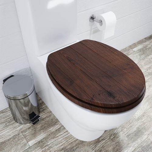 Wooden toilet seat with - wooden,