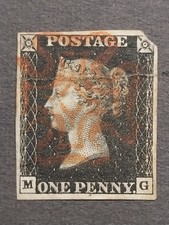 Penny black 1840 stamp - black,