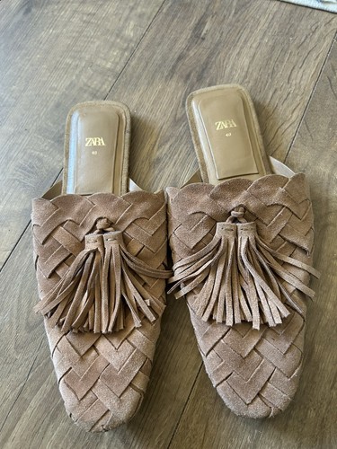 Zara tan suede - tan, mules