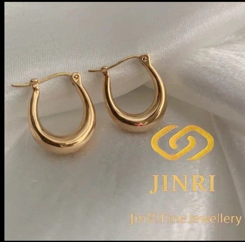 Solid 18k gold hoop earrings - solid,