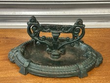 Antique Green Enamel Painted Cast Iron Boot Scraper 