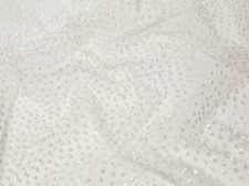 Minerva India Glitter Tulle Net Fabric Ivory - per metre