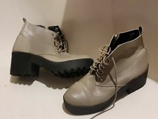 PRIMARK ATMOSPHERE WOMENS LEATHER LOW HEELS ANKLE BOOTS UK 7 EU 41