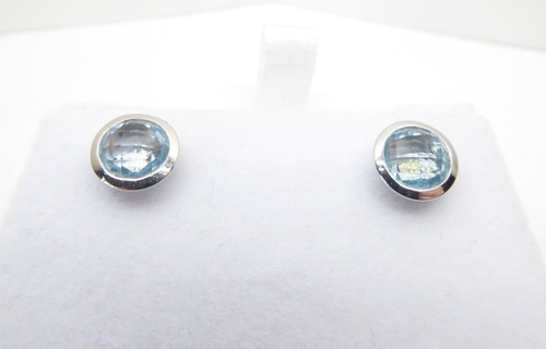9ct gold blue - topaz, earrings