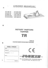 Joskin Rotary Pasture Topper TR - TR185 TR275 TR365 TR555 Operators Manual