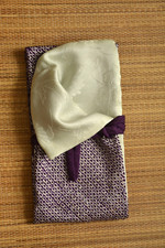 Sword silk bag for Japanese tanto, miura shibori technique, 68 cm long