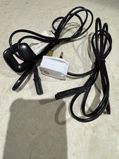 Two UK Plug Figure 8 Connector Power Cable Adaptors