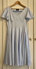 Hearts & Roses London Cornflower Blue V-Neck Swing Dress Size 12 (New)