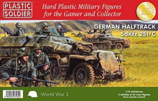 WW2V20003 1/72 WWII GERMAN HALFTRACK SdKfz 251/C Plastic Soldier  NEW WW2 20MM