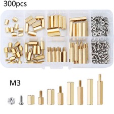 300pcs Male Female Brass Hex Pillar Standoff Spacer PCB Board Screws Nuts Kits