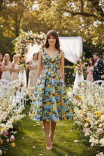 Coast Jacquard V Neck Blue