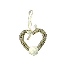 WICKER HEART DECORATION Whire