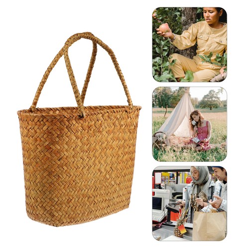 Small wicker basket handheld - small,