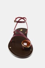 BNWT ZARA FLAT LEATHER SANDALS
