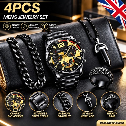 4pcs men quartz watch - quartz, set