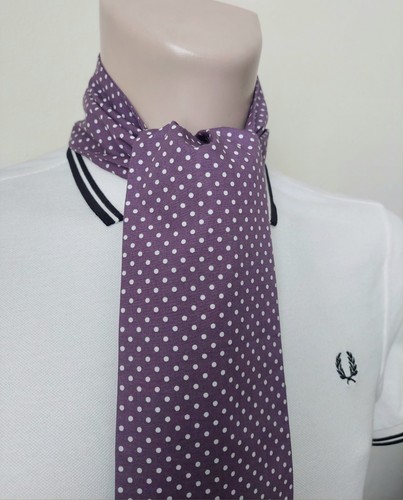 Skinny purple white - white, polka