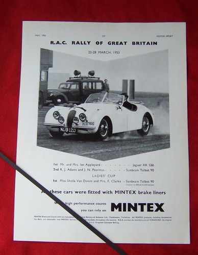Jaguar xk120 rac rally winner - rac,