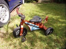 Kids Tricycle, "Cars"-Mcqueen logo =stout metal construction c/w Wrecker winch