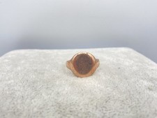 Vintage Rose Gold Signet Ring Worn Hallmarks Size R - Scrap